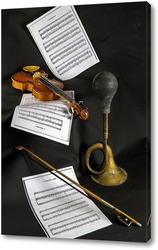    Скрипка, ноты и клаксон