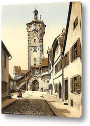   Постер Колокольня , Ротенбург (т.е. об-дер-Таубер), Бавария, Германия. 1890-1900 гг