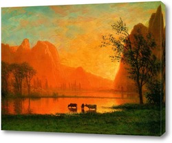   Постер Закат солнца в Йосемити