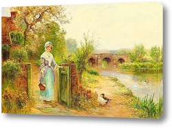    Картина Волборна Эрнеста.Девушка у ворот