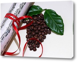  Black coffee foil packaging bag on wooden table top view. Spilled beans flat lay concept. Room for text.