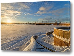  Утренний снегопад. Красногвардейский мост.