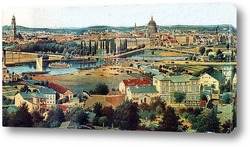  Древний Париж и перспективы мостов, 1900, Париж, Франция