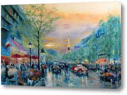   Картина Улицы Парижа (по мотивам Т. Кинкейд)