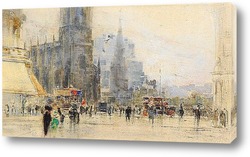  Картина Эдинбург, угол Принцесс-стрит и Лотиан-роуд