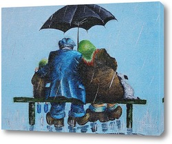   Картина Один зонт на четверых