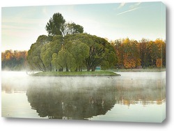    туман на озере