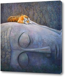   Картина Спящий Будда и тигр