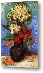   Картина Ваза с гвоздиками и другими цветами