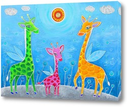  Постер Семья жирафов