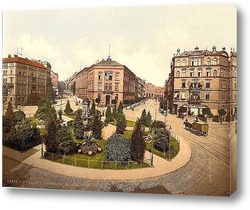  Древний Париж и перспективы мостов, 1900, Париж, Франция