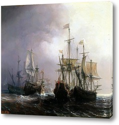   Захват трех голландских торговых суден французскими кораблями