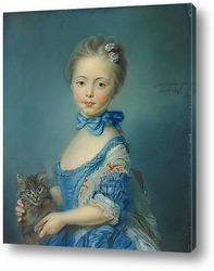   Постер Девочка с котенком