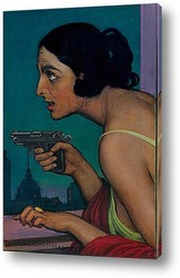   Картина Женщина с пистолетом, 1925