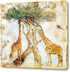   Постер Жирафы на прогулке