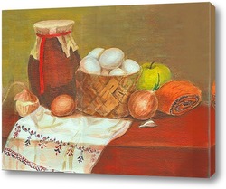  натюрморт с хлебом и фруктами