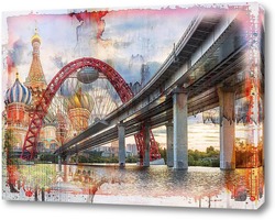   Постер Мост на фоне Кремля