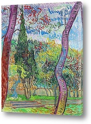  Вид на Арль с деревьями в цвету, 1889