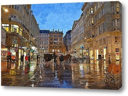   Постер Вечерняя Вена в дождь