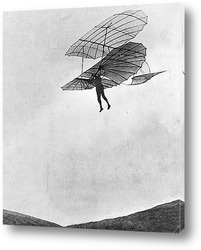    Немецкий авиаконструктор Отто Лилиенталь на планере,1896г.
