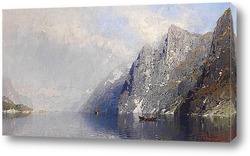   Картина Норвежский фьорд пейзаж