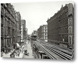   Постер Уобаш авеню, Чикаго, 1900