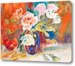  Деревенский натюрморт с цветами и чесноком