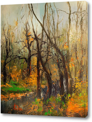   Картина Ручей в весеннем лесу