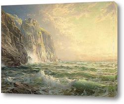    Скалистый утёс с бурным морем Корнуолл