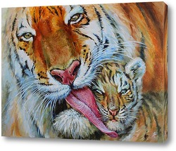   Картина Тигрица с тигренком