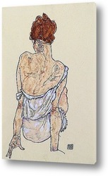  Вид сзади девушки в голубой юбке - 1913