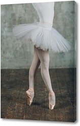    Балерина в белой пачке и пуантах. 