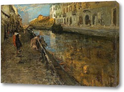  Постер Прогуливаясь вдоль канала. Милан