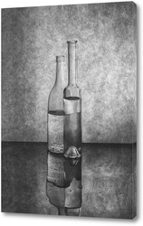   Постер Черно-белый натюрморт с бутылками