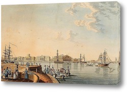    Вид на стрелку Васильевского острова с Дворцовой набережной