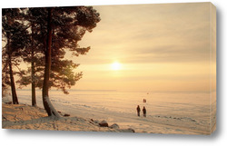   Постер Зимний вечер на Финском заливе