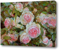  Розовые цветы на фоне яблочного цвета