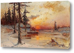  Зимний Пейзаж с Тростниками
