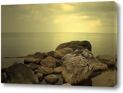    Каменная гряда на берегу Обского водохранилища