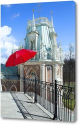   Постер красный зонт