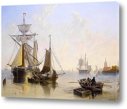  Голландское судно штиль в Шельде