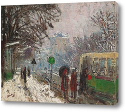    Бульвар Бенау в снегу, Нейи-сюр-Сен