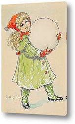   Картина Девочка и снежный ком.
