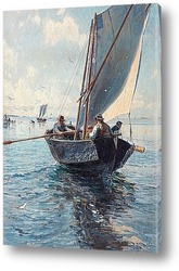    Рыбаки на лодке