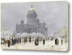   Картина Исаакиевский собор в снежный день