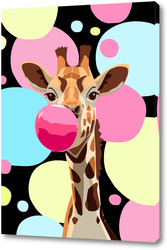    Жираф жует жевачку