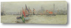   Постер Река,шествие короля Георга, 1919