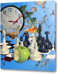   Постер Партия в шахматы после завтрака