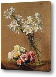   Картина Розы и лилии