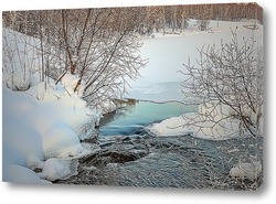  Зимний пейзаж на печёрском водопаде